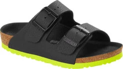 Birkenstock Children's Arizona -Englins Fine Footwear Store birkenstock childrens arizona desert soil black lime birko flor 1022369 65260.1686246144