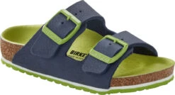 Birkenstock Children's Arizona -Englins Fine Footwear Store birkenstock childrens arizona desert soil vibrant blue birko flor 1015648 64931.1686246145
