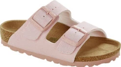 Birkenstock Children's Arizona Vegan -Englins Fine Footwear Store birkenstock childrens arizona vegan soft pink textile 1022313 14189.1686255378