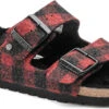 Birkenstock Arizona Wool Shearling -Englins Fine Footwear Store birkenstock unisex arizona wool shearling plaid red black 1018112 18358.1638398131
