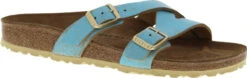 Birkenstock Women's Yao 19 Birkenstock Women's Yao -Englins Fine Footwear Store birkenstock womens yao washed metallic aqua leather 1014191 04369.1553730827