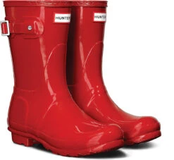 Hunter Women's Original Short Gloss Rain Boot -Englins Fine Footwear Store hunter womens original short gloss military red wfs1000rgl mlr 29944.1536966688