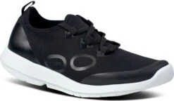 Oofos Women's OOmg Sport LS Shoe -Englins Fine Footwear Store oofos womens oomg sport ls shoe white black 5076whtblk 82403.1744393422