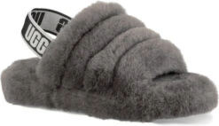 UGG Kids Fluff Yeah Slide -Englins Fine Footwear Store ugg childrens kids fluff yeah slide charcoal 1098494k chrc 37033.1647038453