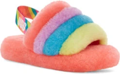 UGG Kids Fluff Yeah Slide -Englins Fine Footwear Store ugg childrens kids fluff yeah slide peach bliss multi 1124925k pbmt 20682.1647038453