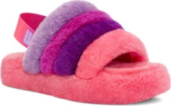 UGG Kids Fluff Yeah Slide -Englins Fine Footwear Store ugg kids fluff yeah slide pink purple rainbow 1120075k pprb 10829.1647038453