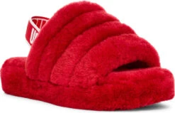 UGG Kids Fluff Yeah Slide -Englins Fine Footwear Store ugg kids fluff yeah slide ribbon red 1098494k rbrd 51555.1647038453